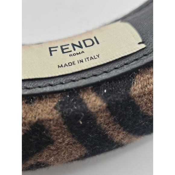 Fendi Brown FF Zucca Logo Pattern Print Headband - Picture 4 of 9